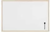 Bi-Office Budget Whiteboard mit Holzrahmen, magnetisch, 5 Größen wählbar, 90 x 60 cm