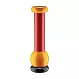 Alessi MP0210 - Salz-/Pfeffer- und Gewürzmühle, aus Buchenholz, Schwarz, Gelb und Rot