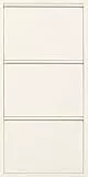 Kare Design Schuhschrank Caruso, Creme, 104x50x15 cm, Schuhkipper, Schuhablage, mit 3 Klappen, für 6 Paar Schuhe, Schmal, Platzsparend, Hoch, Eingangsbereich, Cremefarben
