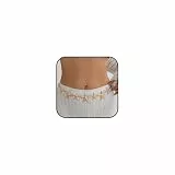 Vintage Metall Taillenketten,Muschel Seestern Taillenkette,Bauchkette für Frauen Bauchkette Metall Quaste Kettengürtel Verstellbare Body Link Gürtel Strand Bauchnabelschmuck Accessoire Für Damen (B)