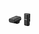 Sony ECM-W3S, 1 Sender, 1 Empfänger, Ladestation, Kompaktes Kabelloses Mikrofon, 150m Reichweite, Ideal für Kameras, Smartphones, Podcast, Streaming, Interviews