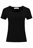 Tamaris Damen Slim T-Shirt mit tiefem Nackenausschnitt ALBA Schwarz L