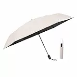 AKINOYAMA Taschenschirm Auf-Zu Automatik Safety Einfach Zu Bedienen Extra Leicht 230g Windproof Sonnenschutz Regenschirm Freien UV Faltender Regenschirm für Kinder (Beige)