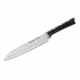 Tefal Ice Force Santoku Messer, 18 cm Klinge, Korrosionsschutz, Handschutz, Made in Germany Edelstahl, lang anhaltende Schneidleistung und Schärfe, Edelstahl/Schwarz, K23206