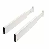 iDesign 2er Set Schubladen Trennsystem für die Küche, größenverstellbarer Schubladen Einsatz aus Paulownia-Holz, Schubladen Organizer für Besteck und Küchenutensilien, weiß, 95296, Schubladentrenner
