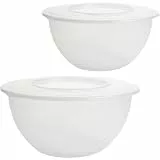2friends Salatschüssel mit Deckel Groß 5L 2er Set | Rührschüssel Transparent | Große Salatschüssel XXL Kunststoff BPA-frei | Ø28cm | Made in EU