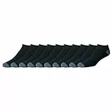 Amazon Essentials Herren Performance Cotton Cushioned Breathable Athletic No-Show Sportsocken, 10 Paar, Black, 6-12