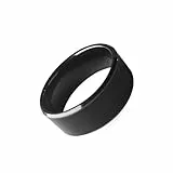 Hecere RFID rewritable Dual Frequency in One 125 kHz t5577 & 13,56 MHz CUID schwarz Keramik Smart Finger Ring Wear für Männer oder Frauen (CUID + T5577 Chip 18 mm)