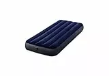 Intex 64756 - Luftmatratze Einzelbett 76 cm Dura-Beam Classic Downy, Aufblasbare Matratze mit Ventil, Geeignet für 1 Person, PVC, Blau, 76x191x25 cm