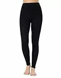 Bobelle Wear Damen Merinowolle Leggings Winter, 100% Merino Wolle Thermo Unterhosen, Atmungsaktiv Thermounterwäsche Unterteile (DE/NL/SE/PL, Alphanumerisch, L, Regular, Regular, Schwarz-250g)