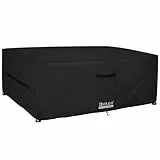 Dokon Gartenmöbel Abdeckung Wasserdicht Winddicht UV Beständiges Gartentisch Abdeckplane mit Belüftungsöffnungen Robustes Oxford-Gewebe Schutzhülle für Loungemöbel Sitzgruppe (200x100x74cm) Schwarz