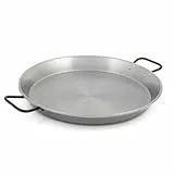 Garcima La ideal Professional Paella Pfanne Stahl poliert 38 cm für Keramik-, Induktions- und AGA-Kochfelder, Silber