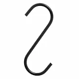 gebar – S-Haken Mehrzweckhaken als Kleiderbügel, Kleiderhaken für Kleider, Rucksack, Taschen, Gürtel, Tücher, Schal, Garderobe und Mehr (1, schwarz)