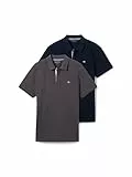TOM TAILOR Herren 1044879 Doppelpack Poloshirt Basic mit Logo Print, 10899-Tarmac Grey, L