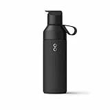 Ocean Bottle GO Wasserflasche aus recyceltem Edelstahl, umweltfreundlich und wiederverwendbar, Obsidian-Schwarz, 500 ml