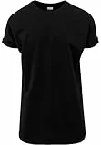 Urban Classics Herren T-Shirt Long Shaped Turnup Tee, lässiges T-Shirt für Männer, in langem Schnitt, erhältlich in vielen Farben, Black, XXL