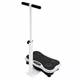 Vibrationsplatte 120 Stufen 10 Trainingsprogramme, Leiser Motor Vibrationstrainer mit Trainingsbänder, bis 150 kg Fitness Vibrationsboard für Home Workout
