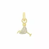 Amor Charm 925 Sterling Silber Damen Charms, mit Zirkonia synth., 2 cm, Weiß, Cocktail, Kommt in Schmuck Geschenk Box, 2038489