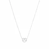 Amor Kette mit Anhänger 925 Sterling Silber Damen Halsschmuck, mit Zirkonia synth., 40+5 cm, Brezel, Kommt in Schmuck Geschenk Box, 2039235