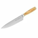 RÖSLE Kochmesser Artesano 20 cm - Hochwertiges Küchenmesser zum Schneiden von Fleisch, Fisch, Geflügel und Gemüse, ein scharfes Schneidemesser mit ergonomischem Griff aus Olivenholz