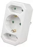 HEITECH 4003417 3 Fach Steckdosenadapter - TÜV geprüfte Mehrfachsteckdose ohne Schalter, Belastbarkeit bis max. 3500W - Adapterstecker Mehrfachstecker