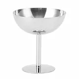 Stainless Steel Dessert Bowls with Base, Set of 6, 200ml Ice Cream Cups, Footed Sundae Glasses for Parfait, Pudding, Fruit Salad, Cocktail, Party Serving