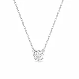 Swarovski Stilla Anhänger, Rhodinierte Damenhalskette mit Klaren Swarovski Kristallen