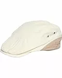 bugatti | Herren Flatcap Colorblock einfarbig verstellbar mit Logostick | 100% Baumwolle Off White