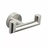 NearMoon Doppelter Handtuchhaken für Badezimmer, SUS304 Edelstahl, robust, doppelter Kleiderhaken für Badezimmer, Wohnzimmer, Küche, Wandmontage, 2 Stück (gebürstetes Nickel)