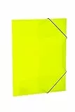 HERMA Sammelmappen A4 Neon Gelb Transluzent Set, 3 Stück, Eckspanner-Mappen aus Kunststoff mit Gummizug und Innenklappen für Kinder, Jungen und Mädchen