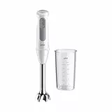Braun Stabmixer MultiQuick 5 MQ 50001 M, 1000W, 21 Geschwindigkeitsstufen+Turbo, Edelstahl Pürierfuß, Easy Click System, SplashControl, Inkl. 600ml Becher, Weiß