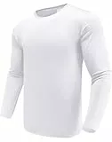 Herren 1 Pack Performance Langarm T-Shirts UPF 50+ Sonnenschutz Shirts Athletic Gym Workout Shirts zum Laufen, Weiß M