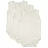 ASERON 3er Pack Kurzarm Baby Body 0-24 Monate aus 100% Bio-Baumwolle – für Jungen & Mädchen – Weicher Babybody Neugeborene – Atmungsaktiver – Hautfreundliche Bodies Baby Kurzarm (Cremeweiß, 12-18)