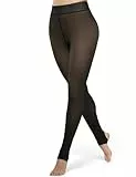 KBVOT Thermo Strumpfhose Damen Winter Gefütterte Thermostrumpfhosen Fleece Wärme Dicke Strumpfhosen Durchscheinend Pantyhose High Waist Dicke Leggins