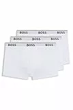 BOSS Hugo Herren Trunk 3p Co/EL Boxershorts, New - White100, L