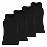 PUMA Herren Basic Tank Tops Unterhemden 100000891 4er Pack, Artikel:-001 Black, Wäschegröße:S