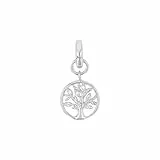 Amor Charm 925 Sterling Silber Damen Charms, mit Zirkonia synth., 2 cm, Weiß, Lebensbaum, Kommt in Schmuck Geschenk Box, 2038514
