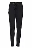 ICHI IHKATE PA2 Damen Sweathose Sweatpants Relaxhose mit Stretch Schmaler Schnitt mit Elastikbund, Größe:L, Farbe:Black (10001)