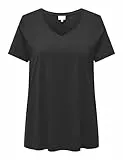 ONLY CARMAKOMA Damen CARBONNIE Life S/S V A-Shape Tee NOOS T-Shirt, Black, 50-52