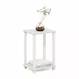 Furinno Simplistic Klein Beistelltisch, 1-Pack, Weiß/Weiß