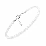 Amosfun Fußkettchen mit Weißen Perlen Handgefertigt Verstellbar für Strand und Freizeit Eleganter Knöchelschmuck für Damen