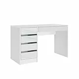 Vicco Schreibtisch Sherry, Weiß, 55 x 120 cm mit Schubladen, geeignet als Arbeitsplatz für Homeoffice oder Studium