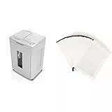 shredcat 8285 Auto-Feed Aktenvernichter, 4 x 10 mm Partikelschnitt/Kreuzschnitt (bis 350 Blatt, Sicherheitsstufe P-4), 82859111 & Amazon Basics - Schmiermittelblätter für Aktenvernichter, 24er-Pack