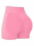 Sunzel Nahtlose Biker-Shorts für Damen, Scrunch Butt – hohe Taille, Booty Lifting, Workout, Yoga, Fitnessstudio, Shorts mit Bauchkontrolle, Pink, Mittel