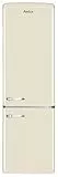 Amica KGCR 387 100 B Retro Kühl-/Gefrierkombination / Coffee Cream (Beige) / 181cm (H) x 55cm (B) x 62cm (T) / Retro-Design / Kühlschrank mit Gefrierfach
