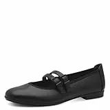 Jana Damen Ballerinas mit Riemen Vegan, Schwarz (Black), 38 EU