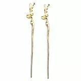 FRCOLOR 2 Stück Chinesische Haarnadeln Metall Gold Haarstab Vintage Haarschmuck Für Frauen, Perfekt Für Hochzeiten, Partys Und Alltag
