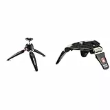 Manfrotto MTPIXIEVO-BK, PIXI EVO 2-teiliges Ministativ für spiegellose Kameras, kompakte Systemkameras, DSLR, Video, kompakte Größe, Aluminium & MP3-BK Pocket Tischstativ Größe L schwarz