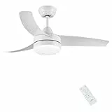 CJOY Ø107CM Deckenventilator mit Beleuchtung und Fernbedienung Elfenbeinweiß, Deckenventilator mit Licht Leise 3 ABS, 6 Geschwindigkeiten-Umkehrbare Motor-3 Farben-Dimmbar-Timer, Schlafzimmer