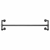 SONGMICS Wandgarderobe, Kleiderstange, Röhrenimitat, Industriestil, 112 x 30 x 29,3 cm, 60 kg Traglast, einfache Montage, für kleine Räume, Schwarz HSR64BK